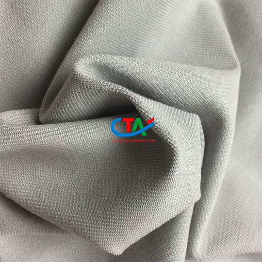 Vải Poly 2 Da màu xám ghi 
